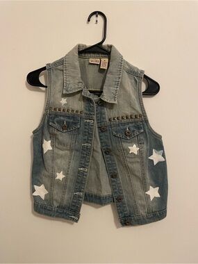 Hand Painted Denim Star Studded Vest - Mudd